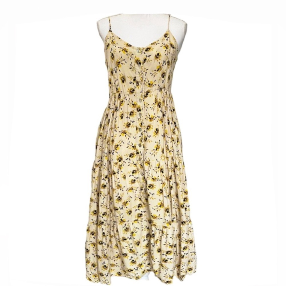 Anthropologie dRA Los Angeles Floral, yellow Dress midi - Picture 1 of 10